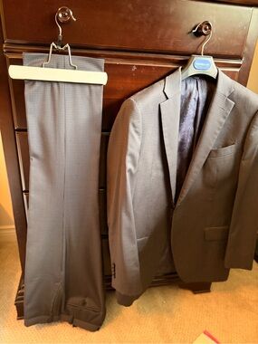 Custom Men's Black and White Micro-Check Suit Jacket & Trousers